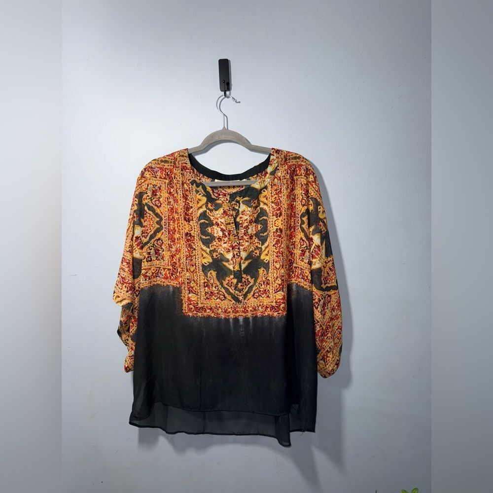 Violet & Claire boho women’s oversized sheen tunic top size large EUC